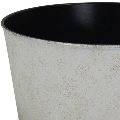 12" Cream Recycled Plastic Indoor Outdoor Round Pot Planter HomeRoots