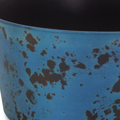 12" Blue Recycled Plastic Indoor Outdoor Round Pot Planter HomeRoots