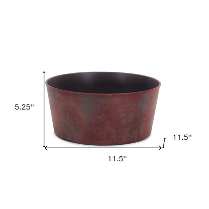 12" Red Recycled Plastic Indoor Outdoor Round Pot Planter HomeRoots