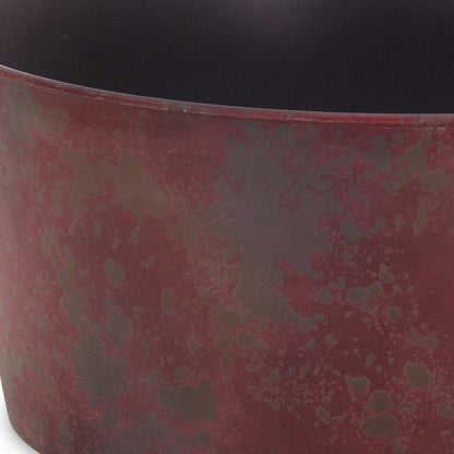 12" Red Recycled Plastic Indoor Outdoor Round Pot Planter HomeRoots
