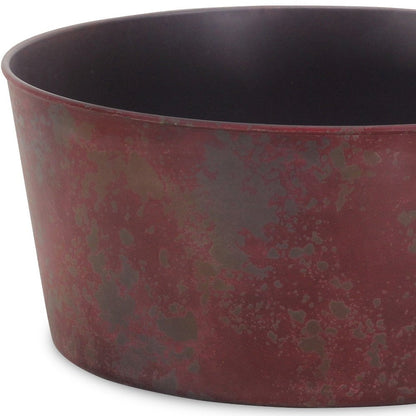 12" Red Recycled Plastic Indoor Outdoor Round Pot Planter HomeRoots