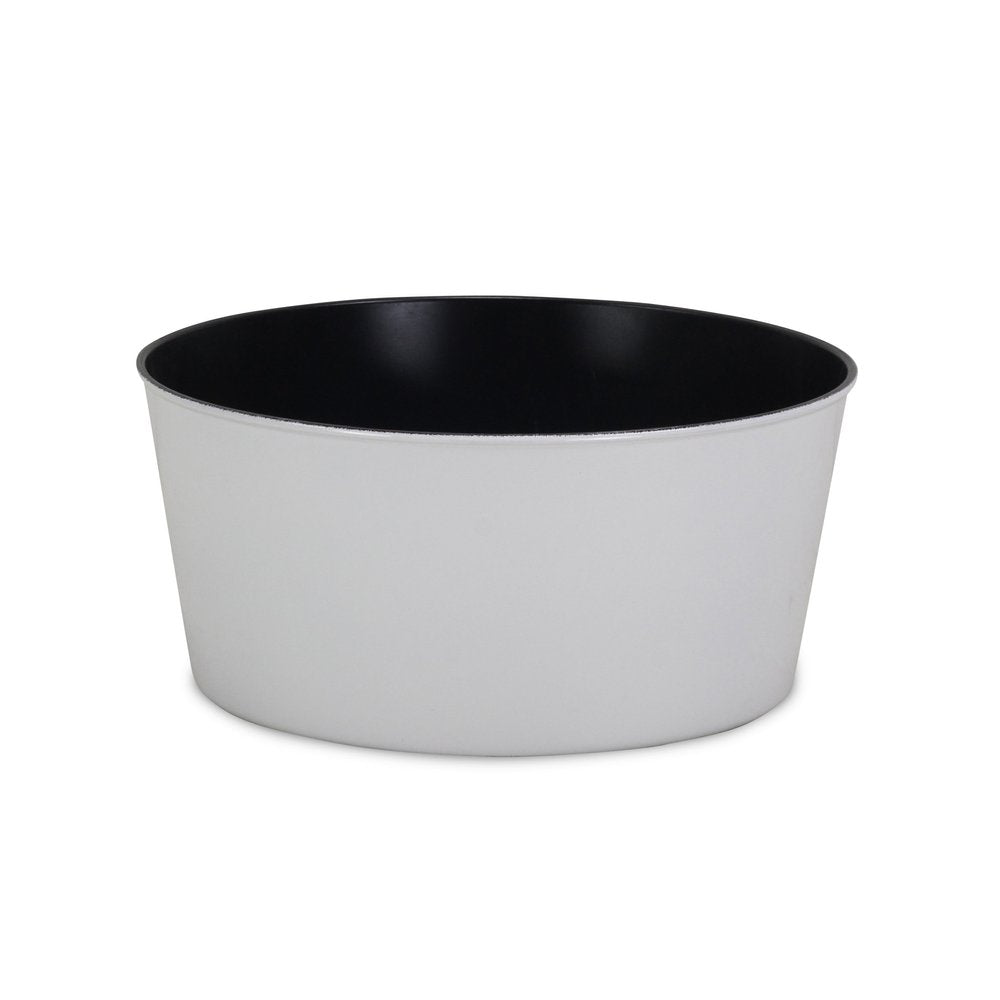 12" White Recycled Plastic Indoor Outdoor Round Pot Planter HomeRoots