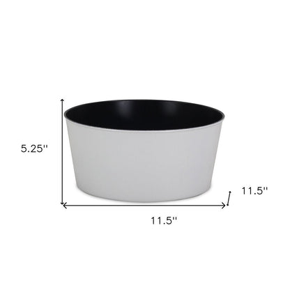 12" White Recycled Plastic Indoor Outdoor Round Pot Planter HomeRoots