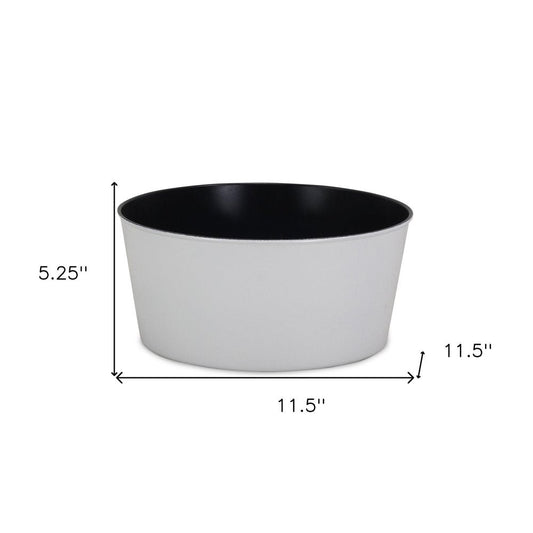 12" White Recycled Plastic Indoor Outdoor Round Pot Planter HomeRoots
