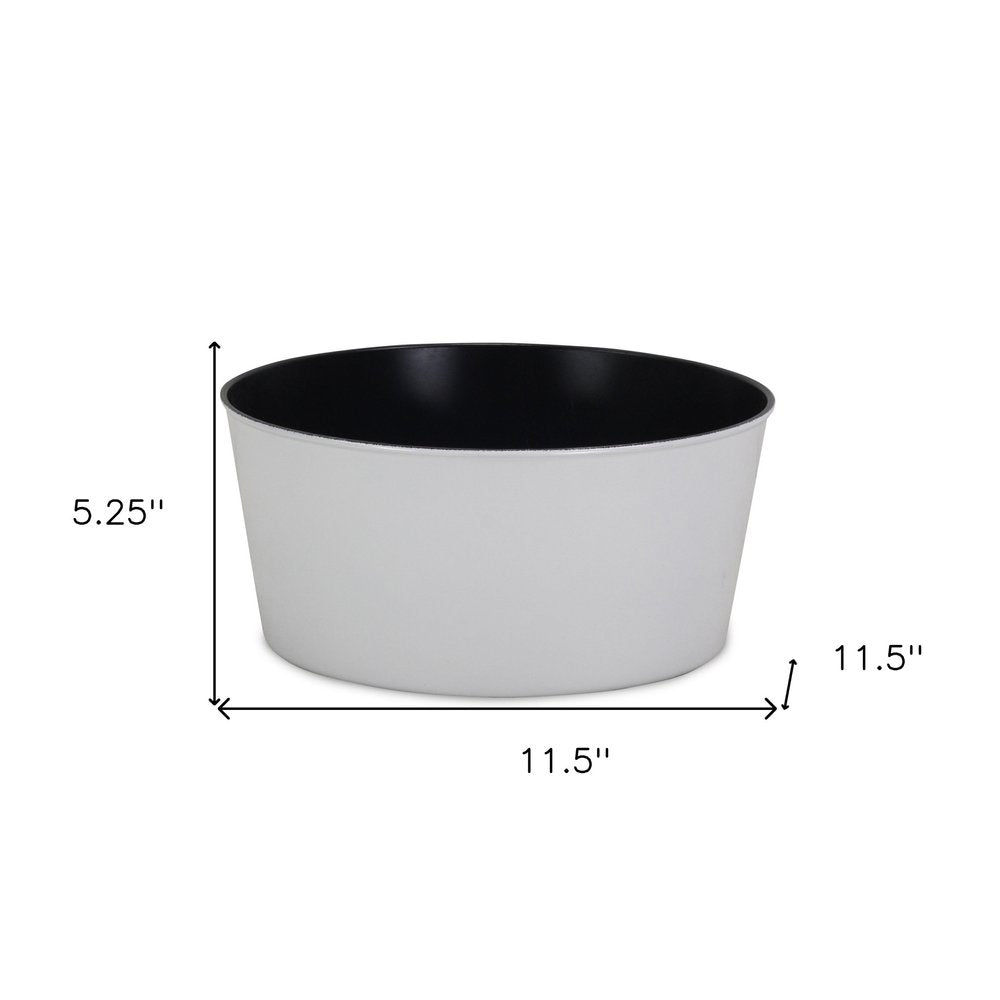 12" White Recycled Plastic Indoor Outdoor Round Pot Planter HomeRoots