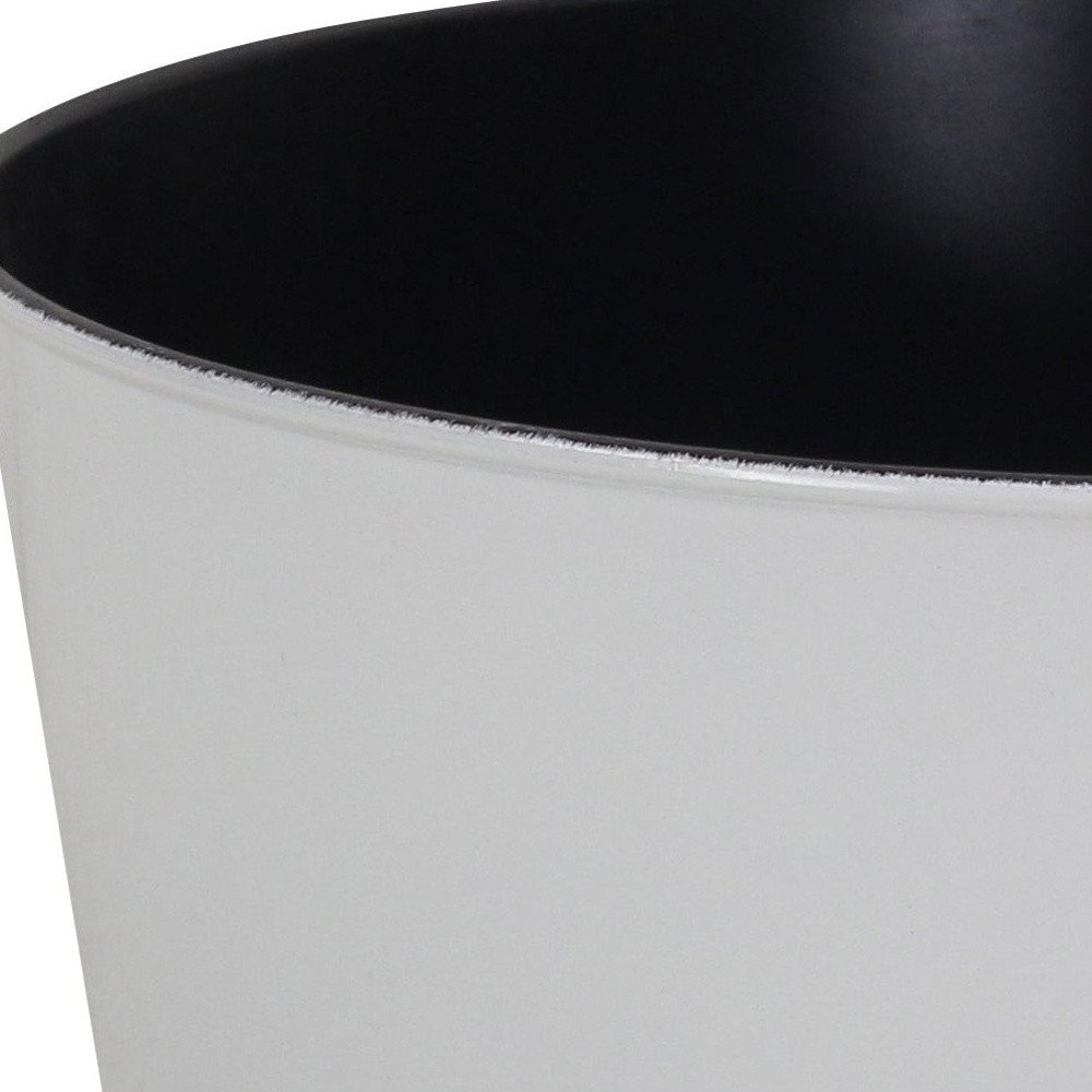 12" White Recycled Plastic Indoor Outdoor Round Pot Planter HomeRoots