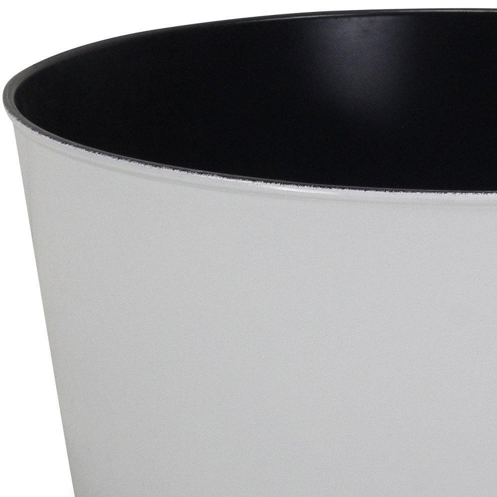 12" White Recycled Plastic Indoor Outdoor Round Pot Planter HomeRoots