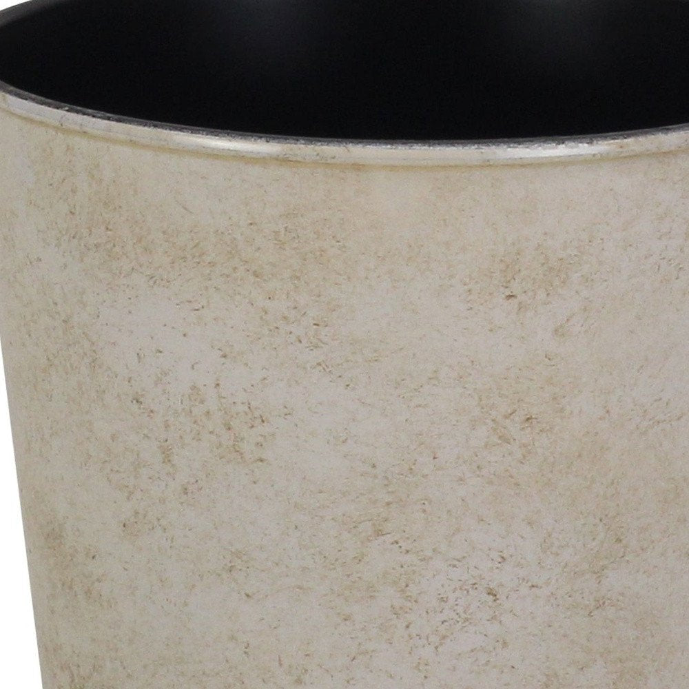 5" Cream Recycled Plastic Indoor Outdoor Round Pot Planter HomeRoots