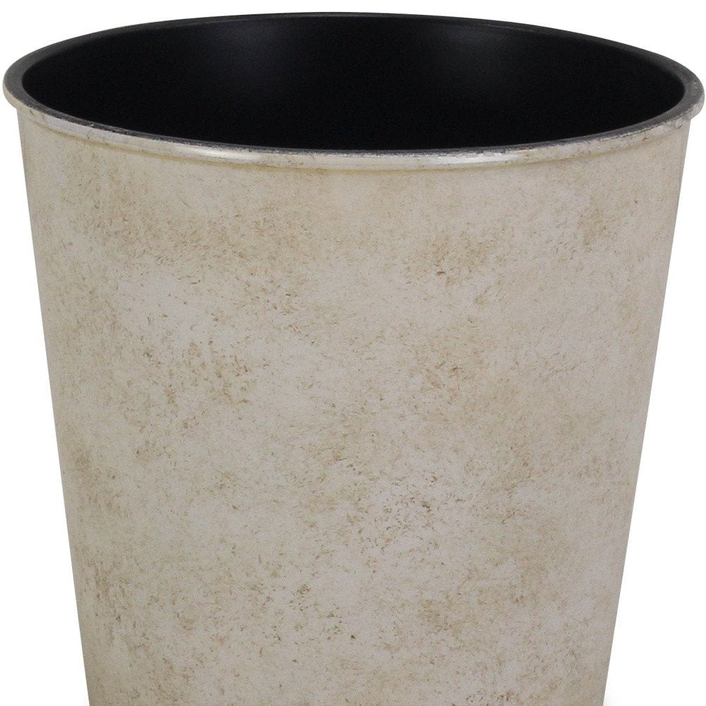 5" Cream Recycled Plastic Indoor Outdoor Round Pot Planter HomeRoots