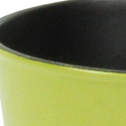 5" Lime Green Recycled Plastic Indoor Outdoor Round Pot Planter HomeRoots