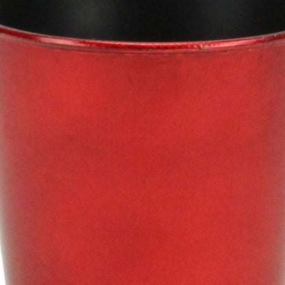 5" Red Recycled Plastic Indoor Outdoor Round Pot Planter HomeRoots