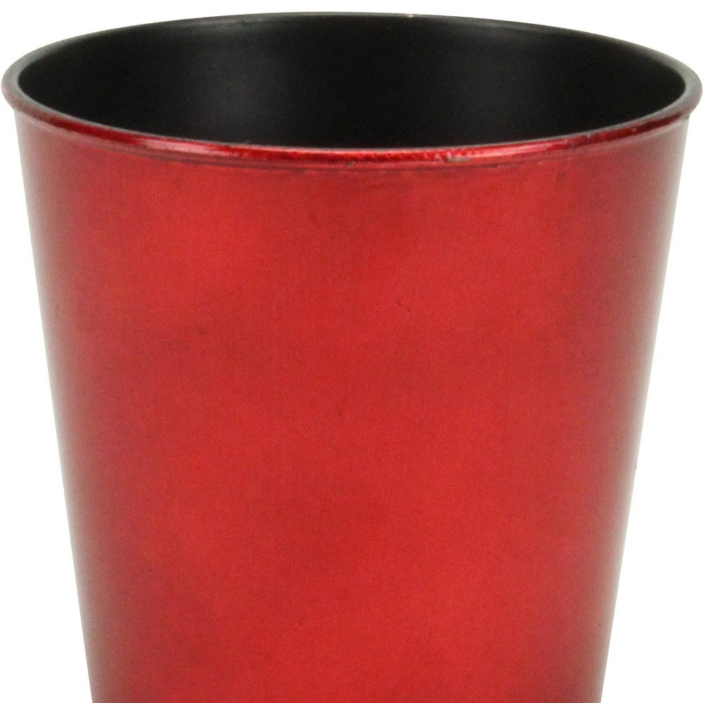 5" Red Recycled Plastic Indoor Outdoor Round Pot Planter HomeRoots