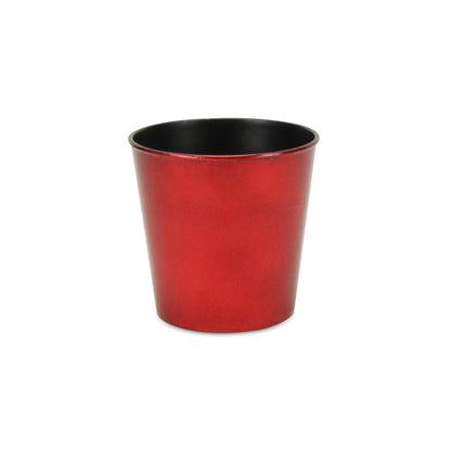 5" Red Recycled Plastic Indoor Outdoor Round Pot Planter HomeRoots