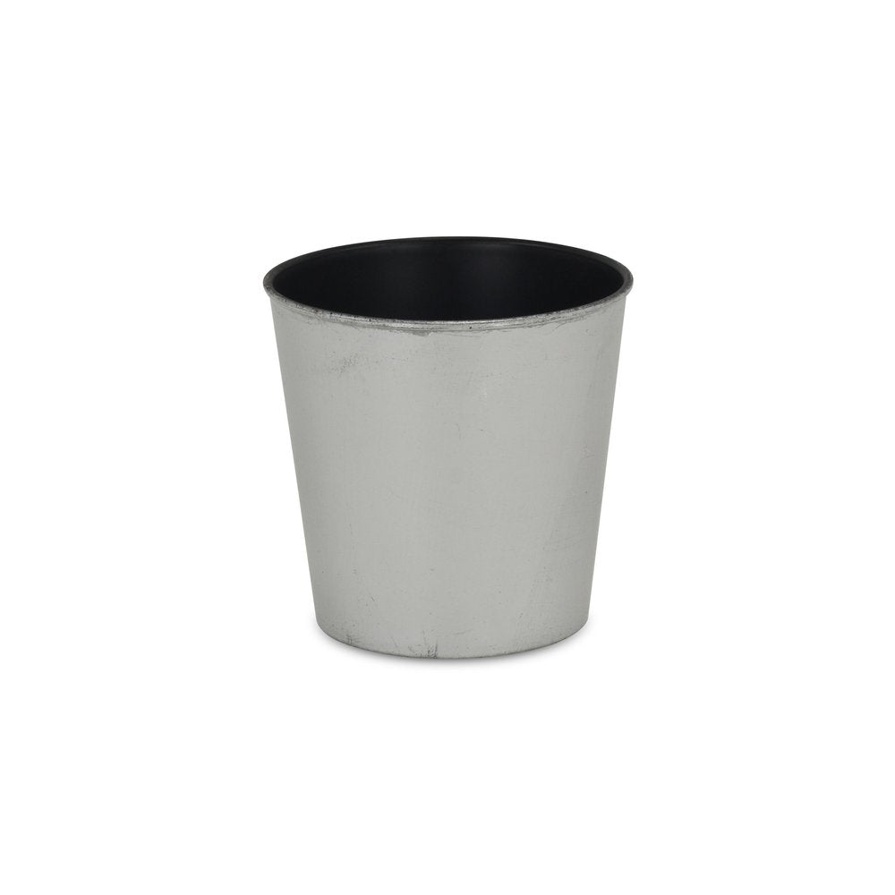 5" Silver Recycled Plastic Indoor Outdoor Round Pot Planter HomeRoots
