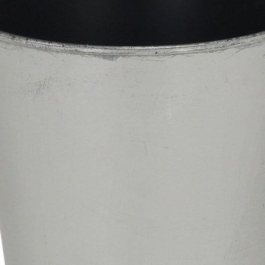5" Silver Recycled Plastic Indoor Outdoor Round Pot Planter HomeRoots