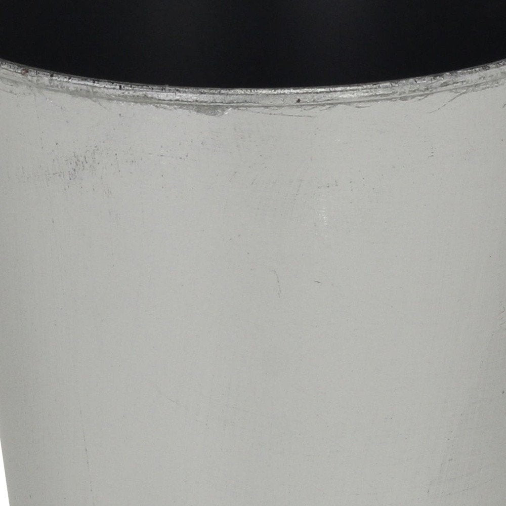 5" Silver Recycled Plastic Indoor Outdoor Round Pot Planter HomeRoots