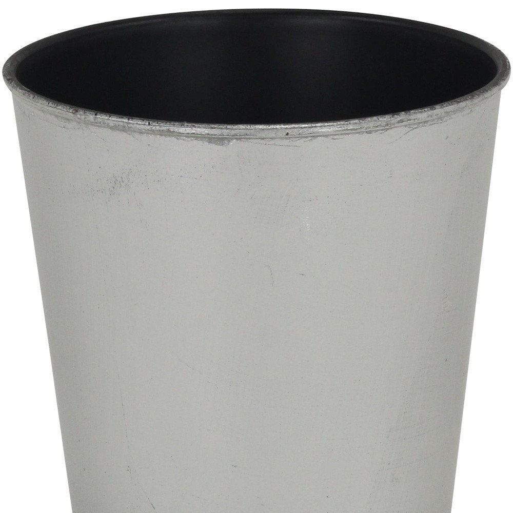 5" Silver Recycled Plastic Indoor Outdoor Round Pot Planter HomeRoots