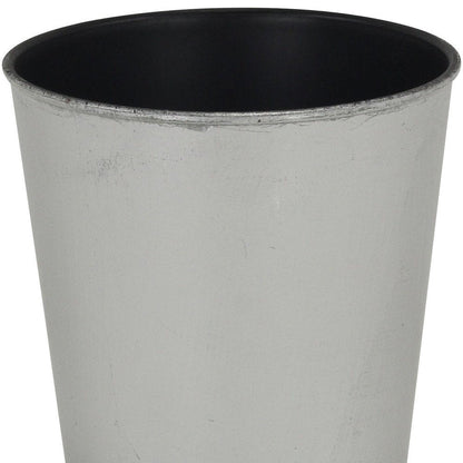 5" Silver Recycled Plastic Indoor Outdoor Round Pot Planter HomeRoots