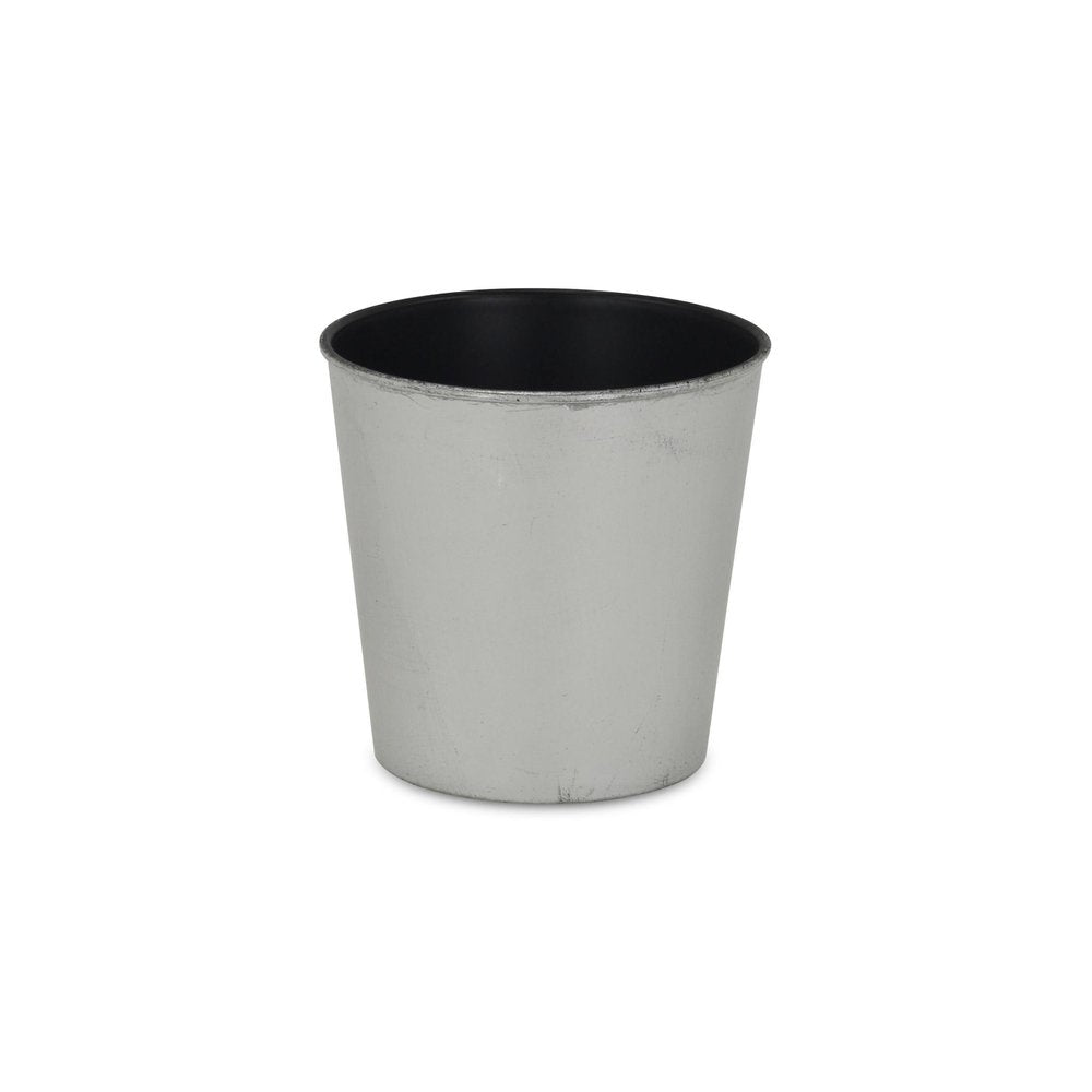 5" Silver Recycled Plastic Indoor Outdoor Round Pot Planter HomeRoots