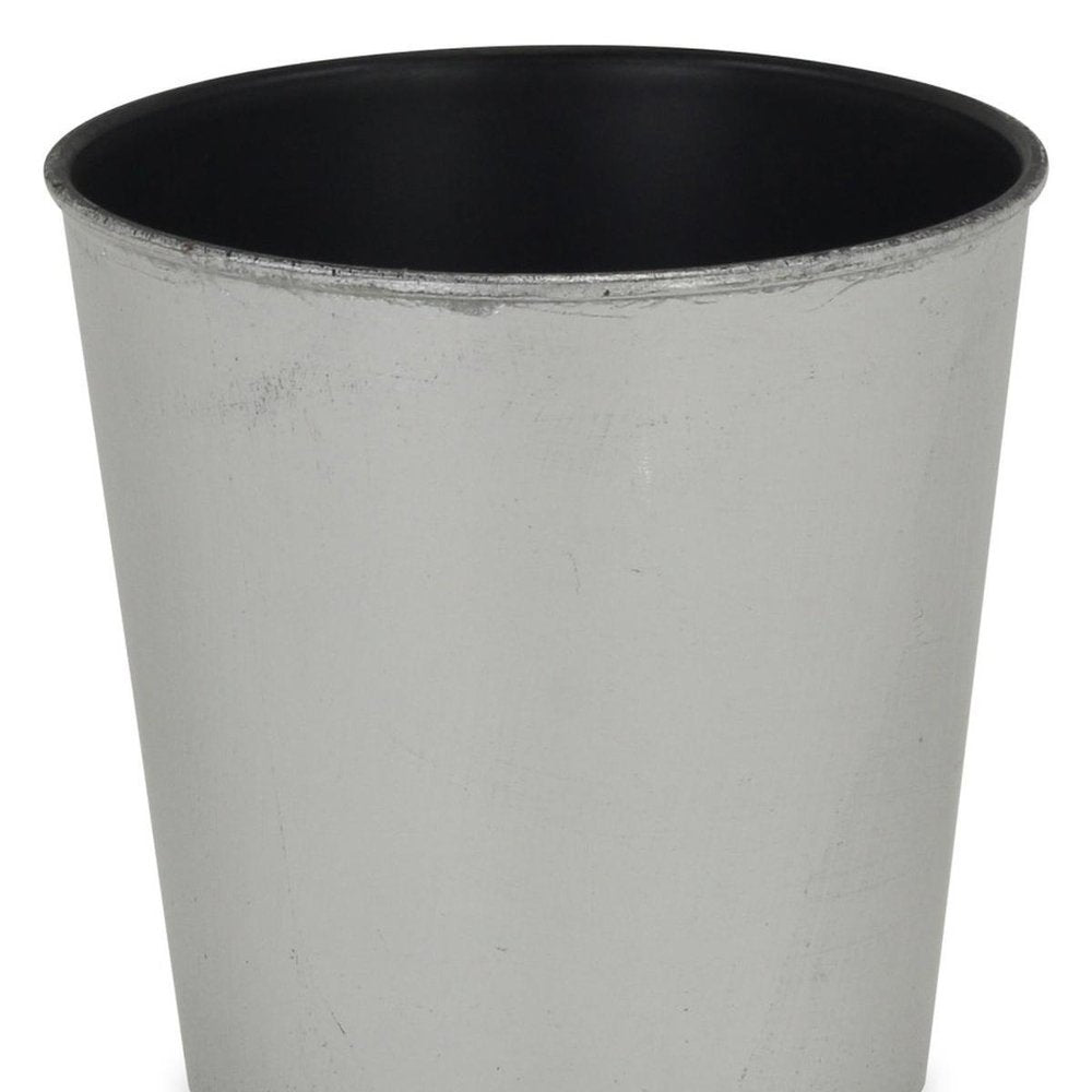 5" Silver Recycled Plastic Indoor Outdoor Round Pot Planter HomeRoots