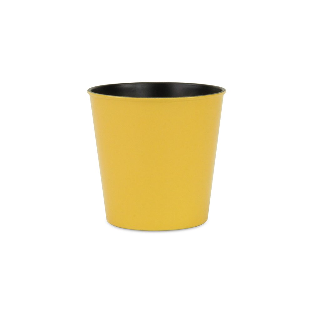 5" Yellow Recycled Plastic Indoor Outdoor Round Pot Planter HomeRoots