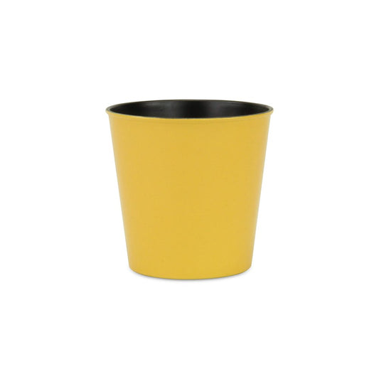 5" Yellow Recycled Plastic Indoor Outdoor Round Pot Planter HomeRoots