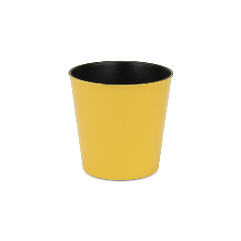 5" Yellow Recycled Plastic Indoor Outdoor Round Pot Planter HomeRoots