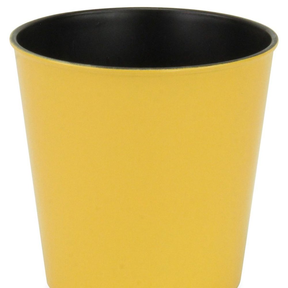 5" Yellow Recycled Plastic Indoor Outdoor Round Pot Planter HomeRoots
