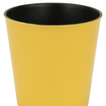 5" Yellow Recycled Plastic Indoor Outdoor Round Pot Planter HomeRoots