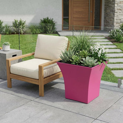 5" Hot Pink Recycled Plastic Indoor Outdoor Square Pot Planter HomeRoots