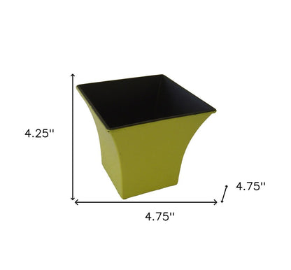 5" Yellow Recycled Plastic Indoor Outdoor Square Pot Planter HomeRoots