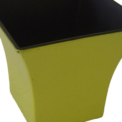 5" Yellow Recycled Plastic Indoor Outdoor Square Pot Planter HomeRoots