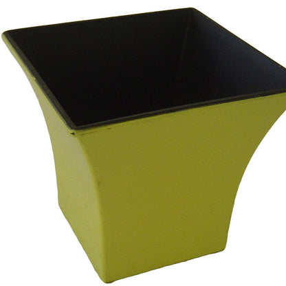 5" Yellow Recycled Plastic Indoor Outdoor Square Pot Planter HomeRoots