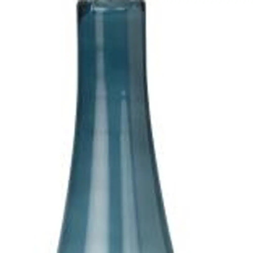 Set of Two 31" Blue and White Glass Table Lamps With White Empire Shade HomeRoots