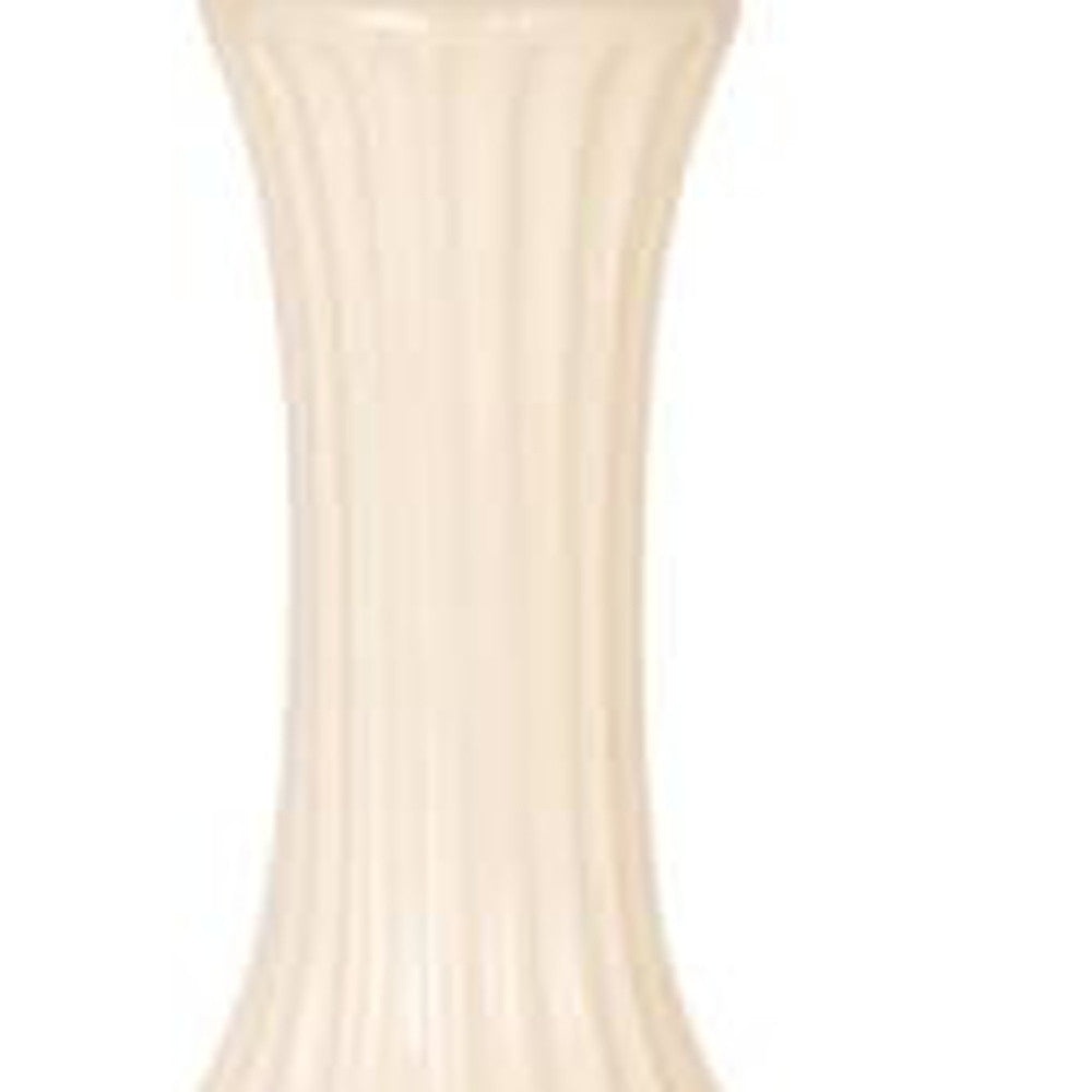 33" Ivory Curvy Ceramic Table Lamp With White Empire Shade