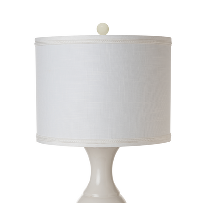 Set of Two 34" Off White Ceramic Gourd Table Lamp With Off White Drum Shade