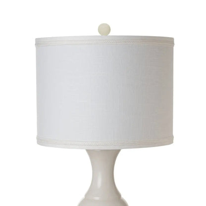 Set of Two 34" Off White Ceramic Gourd Table Lamp With Off White Drum Shade HomeRoots