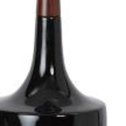 28" Black Ceramic Genie Table Lamp With White Shade HomeRoots