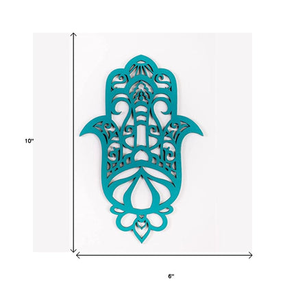 10" X 6" Turquoise Solid Wood Hanging Wall Decor