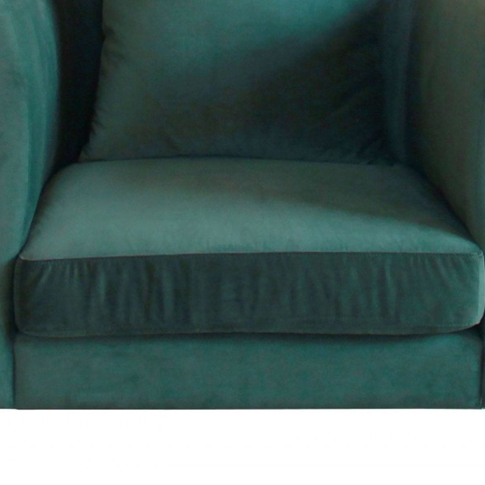 32" Green And Black Velvet Arm Chair HomeRoots