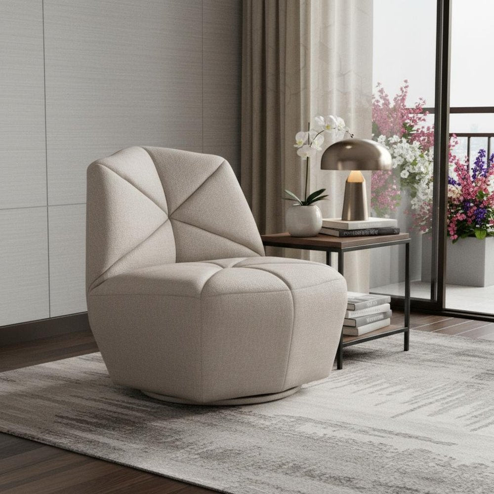 31" Gray Upholstered Lounge Chair HomeRoots