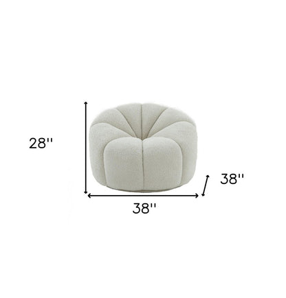 38" White Sherpa Lounge Chair HomeRoots