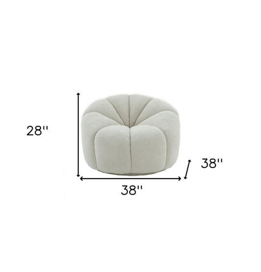 38" White Sherpa Lounge Chair HomeRoots