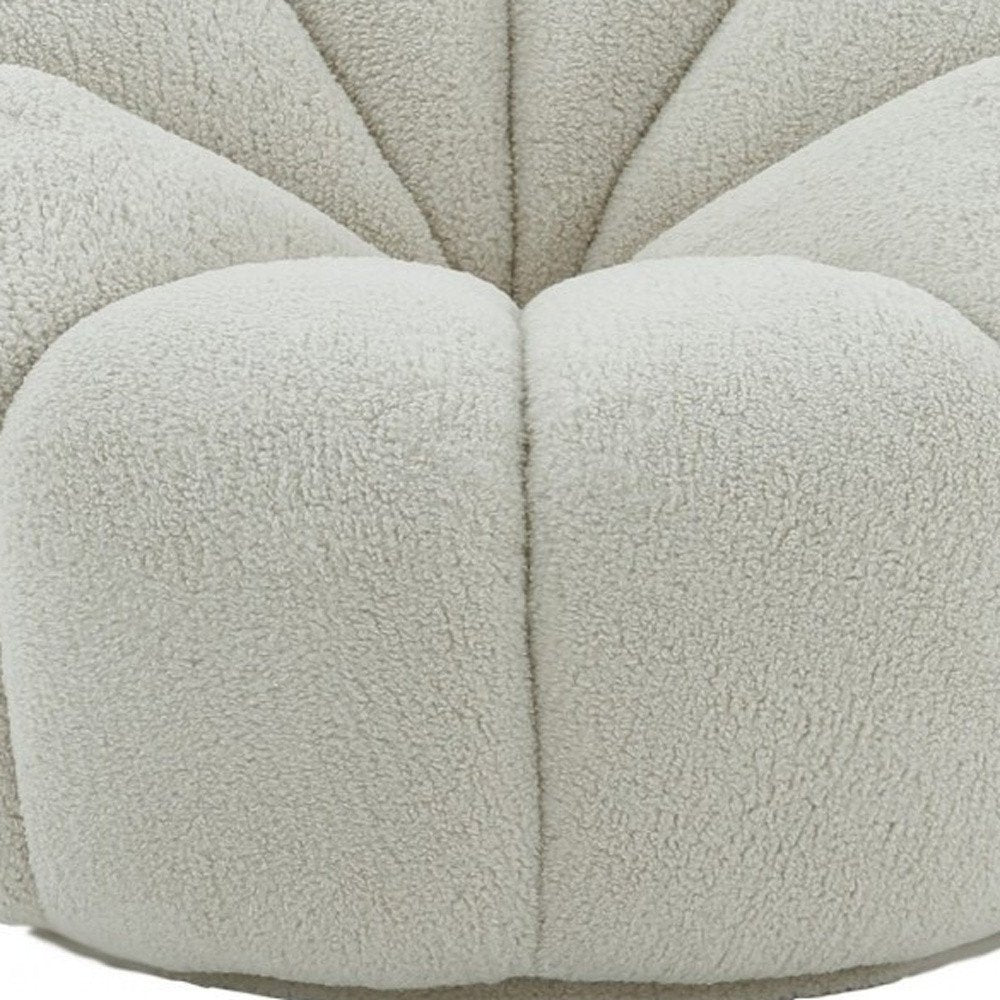38" White Sherpa Lounge Chair HomeRoots