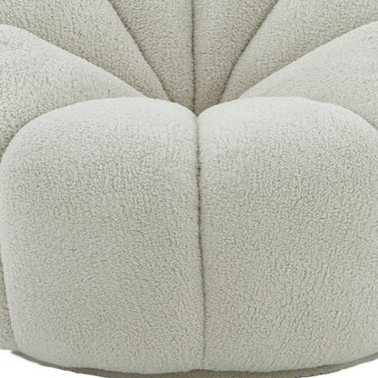 38" White Sherpa Lounge Chair HomeRoots