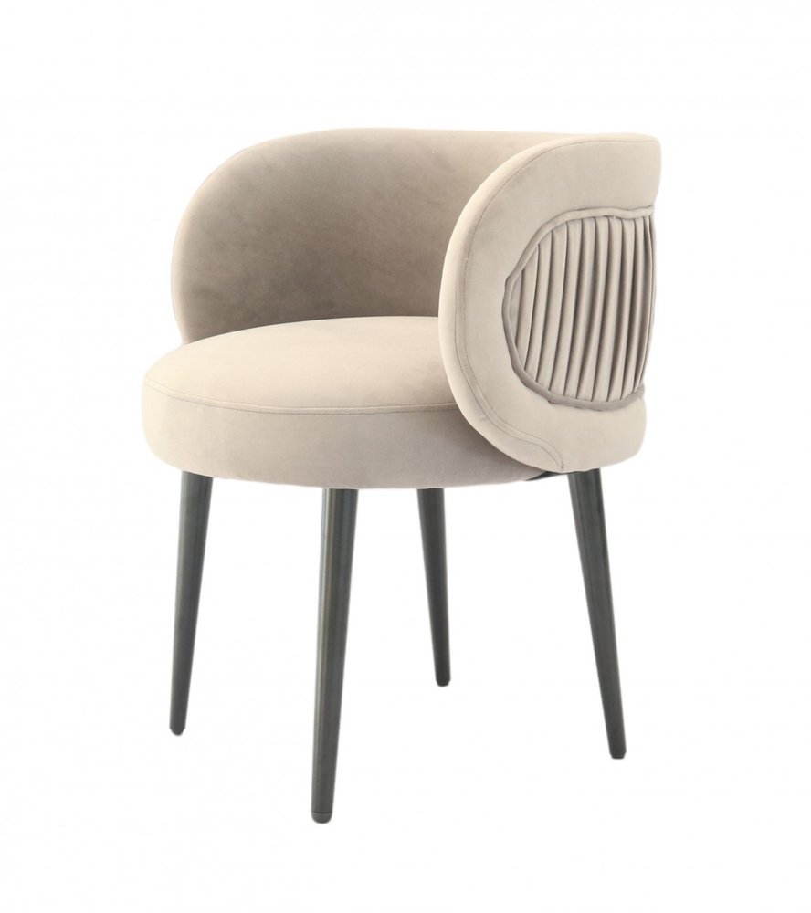 24" Gray And Black Velvet Arm Chair HomeRoots