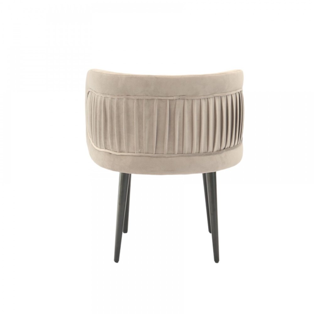 24" Gray And Black Velvet Arm Chair HomeRoots