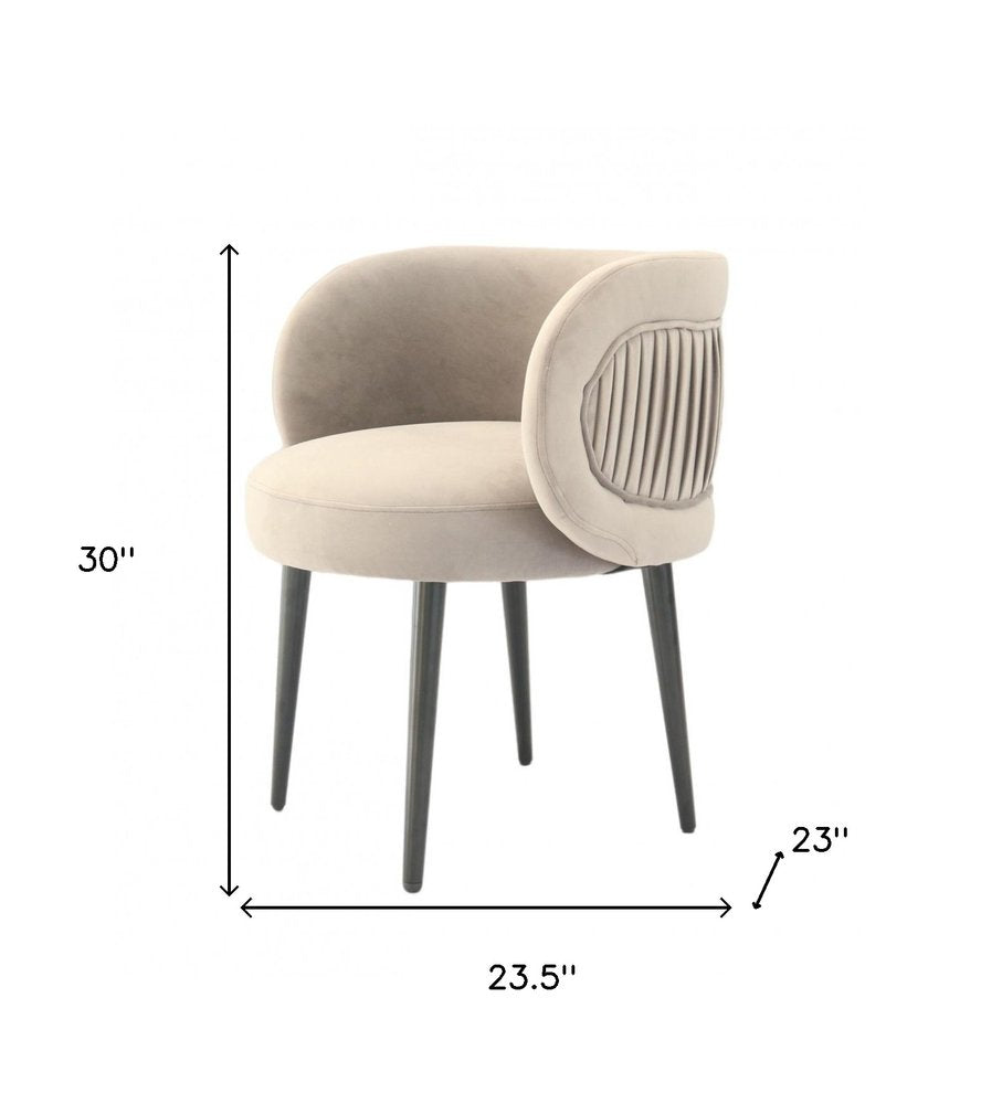 24" Gray And Black Velvet Arm Chair HomeRoots