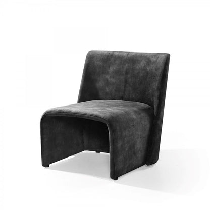 28" Dark Slate Gray Velvet Side Chair HomeRoots