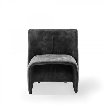 28" Dark Slate Gray Velvet Side Chair HomeRoots